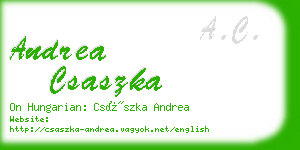 andrea csaszka business card